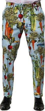 Dolce & Gabbana Multicolor Cotton Tapered Men Mens Pants