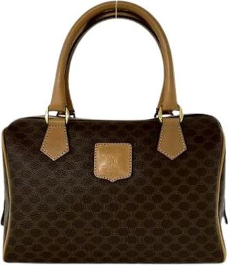 Celine Pre-owned Macadam Blazon Lederen Handtas - Dames - Vintage Handtas - Bruin - ONE Size - Leer - Vintage