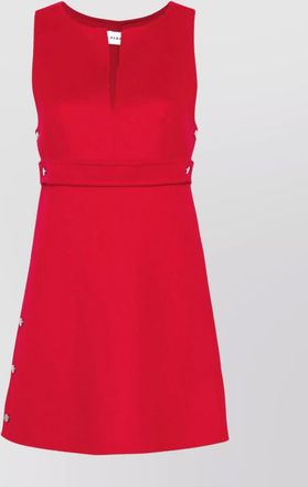 Parosh wool sleeveless belted a-line mini dress