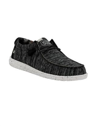 Hey Dude Mens Wally Sox Stitch Shoes In Black/white
