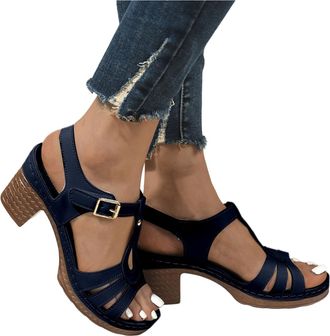 Generic 2026 Womens Sandals With Toe Post Design Comfortable Mid Heeled Versatile Daily Wear Perfect Spring And Summer Buckle Closure Ideal With Casual Pants 