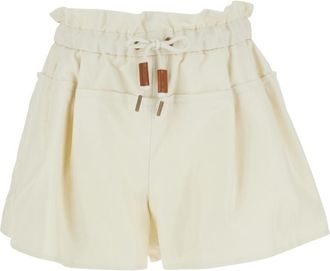 Moncler White Solid Shorts