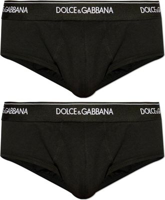 Dolce & Gabbana Twee-pack van briefs - Heren - Onderbroek - Zwart - XL - Ondergoed