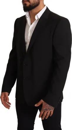 Dolce & Gabbana Mens Black Striped Martini Jacket Blazer Elastsane Clothing