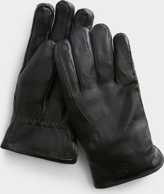 Brume Mens Black Churchill leather gloves