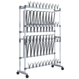 vidaXL Zapatero Con Ruedas Plateado 89x27x120 Cm Vidaxl