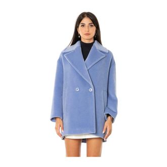 Max Mara Abrigo cruzado de alpaca y lana - Coats - Mujer - Azul - S