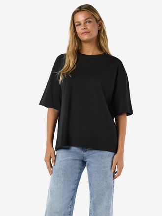 Noisy May Kurzarmshirt NOISY MAY NMKIM S/S T-SHIRT JRS NOOS, Damen, Gr. XL, schwarz, Jersey, Obermaterial: 100% Baumwolle, unifarben, regular fit normal, Rundha