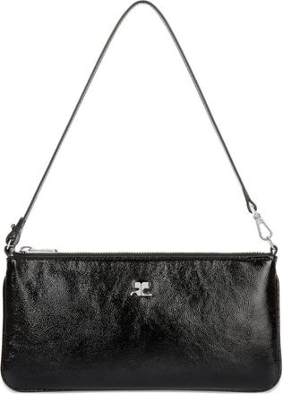 Courr&egrave;ges Black Naplack Small Shoulder Bag