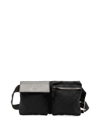 Gucci 2000-2015 GG Canvas Double Pocket belt bag - unisex - Canvas - One Size - Black