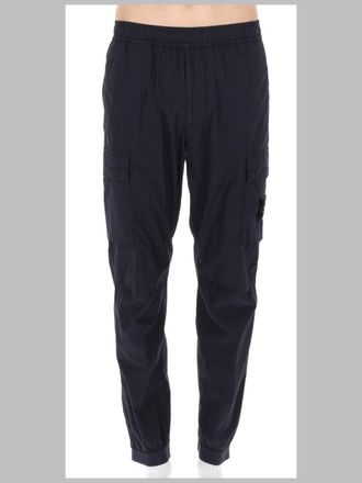 Stone Island Relaxed Fit Cargo Pants with Elastic Waist and Flap Pockets