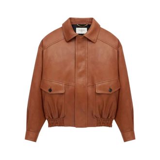Saint Laurent Leather Jackets, female, Brown, M, Outerwear Saint Laurent