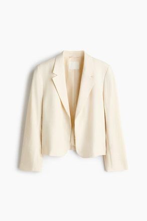 H&M Short Blazer in Cream at Nordstrom, Size Xx-Large