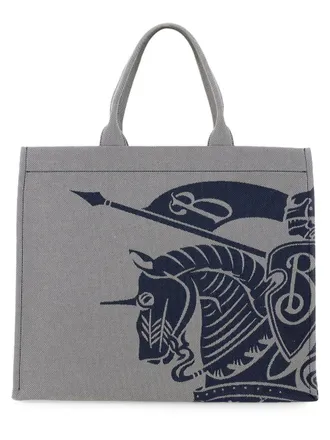 Burberry Mens Canvas Tote Bag Grey Cotton Polyester Handbags Hand