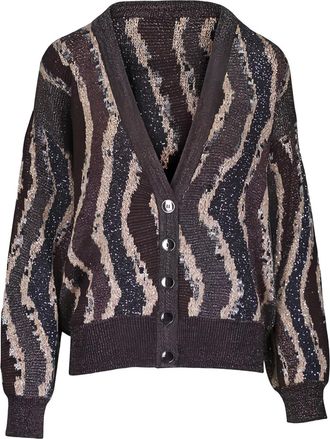 Missoni wave pattern knit cardigan - Marrone