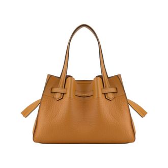 Pourchet Tassen, Dames, Geel, ONE Size, Leer, Blossom MM Handtas