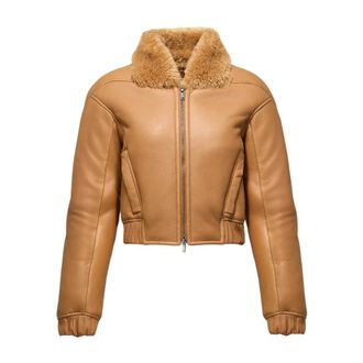 VSP Vsp, Jassen, Dames, Beige, M, Leer, Sheela Shearling Jacket
