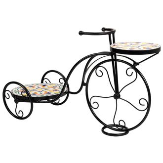 Wanderlust Deco Wanderlust Deco - Soporte Bici De Mosaico Y Forja Negro 67x26.5x43