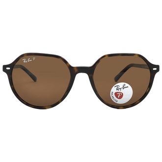 Ray-Ban Thalia Polarized Brown Geometric Unisex Sunglasses RB2195 902/57 53