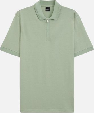 HUGO BOSS Mens BOSS Black H-Paras 70 Polo Shirt 373 Open Green - Size: 44