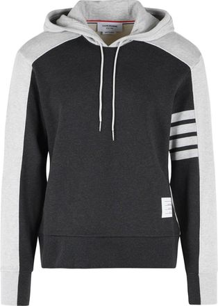 Thom Browne Colorblock 4 Bar Grey Cotton Sweatshirt