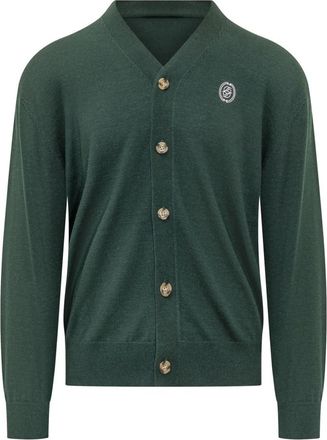 Dr&ocirc;le de Monsieur Green Knitted V Neck Cardigan
