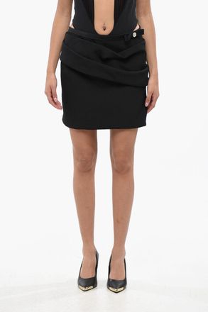 Versace Minigonna in Gabargina Drappeggiata con Fiocco Versace