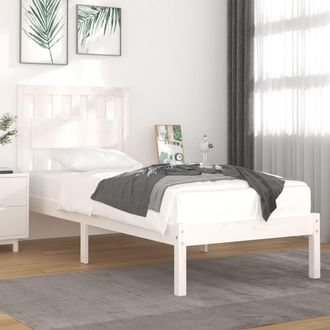vidaXL Estructura De Cama Madera Maciza De Pino Blanco 90x200 Cm Vidaxl