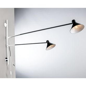 Luce-Ambiente-Design Aplique Duetto en Metal Negro Con Dos Brazos Orientables