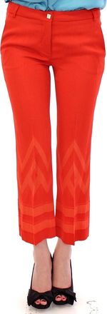 Versace Collection Red Womens Cropped 3/4 Short Nude Capri Womens Pants