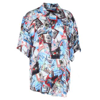 Balenciaga Balenciaga All Over Cities Shirt in Multicolore Zijde