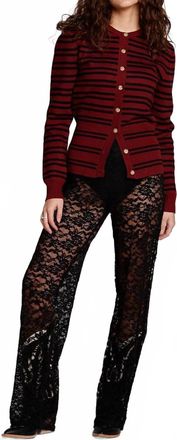 Nia Baxter Fitted Cardigan In Oxblood