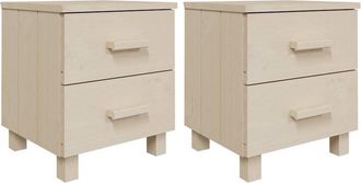 vidaXL Vidaxl - Mesitas Noche 2 Uds Hamar Pino Macizo Marr&oacute;n Miel 40x35x44,5 Cm