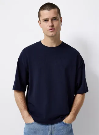 Le 31 Mens Cropped T-shirt Oversized fit