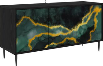 vidaXL Mueble De Tv Wijhe 102 X 33 X 51 Cm Roble Negro Vidaxl