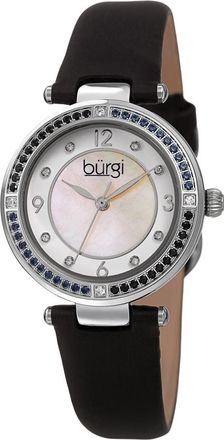 Bürgi Quartz White Dial Black Leather Ladies Watch BUR251BK