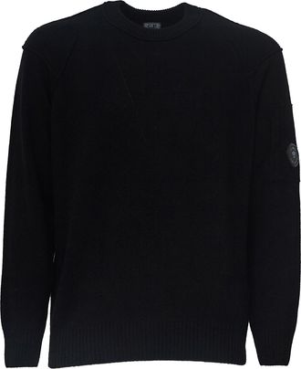 C.P. Company Lambswool Crewneck Sweater With Iconic Lens Detail