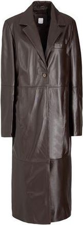 8 by YOOX LEATHER SINGLE-BREASTED MAXI COAT