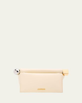 Jacquemus Ronde Carr&eacute; Leather Clutch