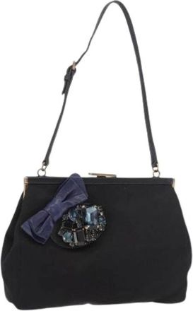Miu Miu Pre-owned Hand Bag - Dames - Vintage Schoudertas - Zwart - ONE Size - Leer - Vintage