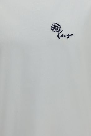 Kenzo Mens T-Shirt Tulip Off White Cotton T-Shirts And Polos