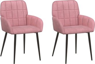 vidaXL Sillas De Comedor 2 Uds. Terciopelo Rosa 57 X 50 X 85 Cm Vidaxl