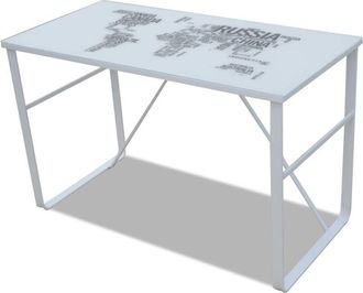 vidaXL Rectangular Desk with Map Pattern Vidaxl