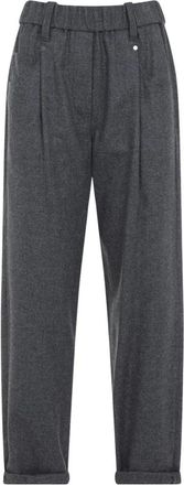 Brunello Cucinelli Pantaloni Pull-On Mb162P8417 - - Trousers - Donna - Grigio - M