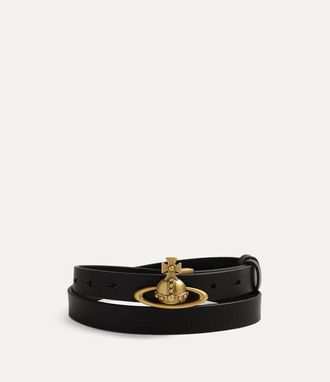 Vivienne Westwood Small Orb Buckle Belt Toledo Leather Black S/m Women