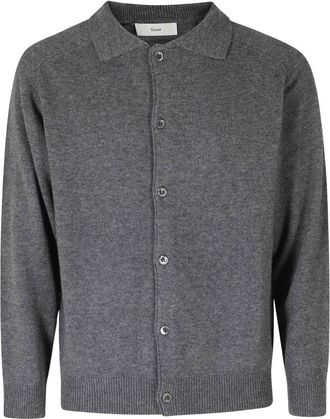 Dunst Gebreide Cardigan met Kraag - Heren - Vesten - Grijs - M - Truien & Vesten
