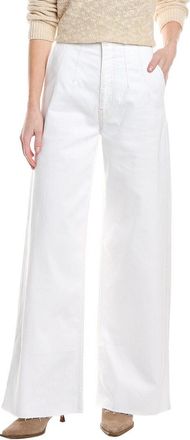 Hudson James High-Rise Darted White Wide Leg Jean