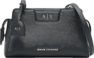 A|X Armani Exchange Imitatie Leren Crossbody Tas - Dames - Schoudertassen - Zwart - ONE Size - Leer - Tassen