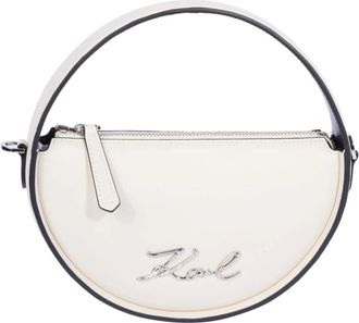 Karl Lagerfeld K/Signature Ronde Crossbody - Dames - Handtassen - Wit - ONE Size - Leer - Tassen