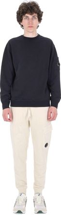 C.P. Company Blue Diagonal Cotton Crewneck Sweatshirt